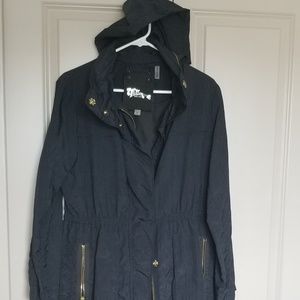 Black rain parka